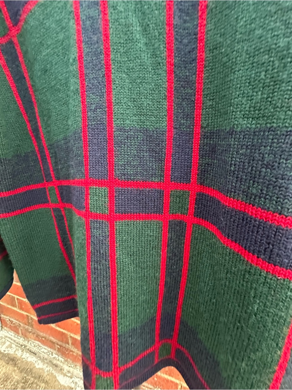 Vintage Pendleton Plaid Virgin Wool Cardigan Holidays Cornucopia Embroidery - Picture 6 of 14